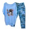thumbnail image 1 of Ensembles de Détente pour Femmes 2 Pcs Imprimé Col Rond Manches Mi-Longues Pull + Pantalon Ensemble Coton Lin Deux Pièces Été, 1 of 7