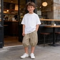 thumbnail image 6 of Asxite Boys Solid Capris Elastic Waist Casual Summer with Pockets 6 M-12 Y, 6 of 7
