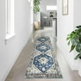 thumbnail image 6 of Lahome Decor 2'x8'Vintage Runner Rug,Washable Distressed Hallway Runner,Washable Rug,Traditional Mat Distressed Indoor Foldable Ultra-Thin Rug Retro Accent Rug,Floral Print Rug Non Slip Carpet,Blue, 6 of 8