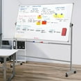 thumbnail image 3 of TOWON Double-Sided Mobile Whiteboard - 72"x40" Extra Large Height Adjustable Magnetic Dry Erase Board on Wheels, 360° Rolling Office White Board Pizarra - Sliver, 3 of 11