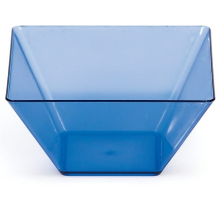 Translucent Blue 3.5 inch Plastic Square Bowl/Case of