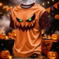 thumbnail image 2 of Fabrcox S-4XL Halloween Men&nbsp;shirts Funny Ghost Pumpkin Moon Mens T Shirts Graphic Fall Winter Festival Corduroy Raglan Men Short Sleeve Shirt Orange XL, 2 of 7