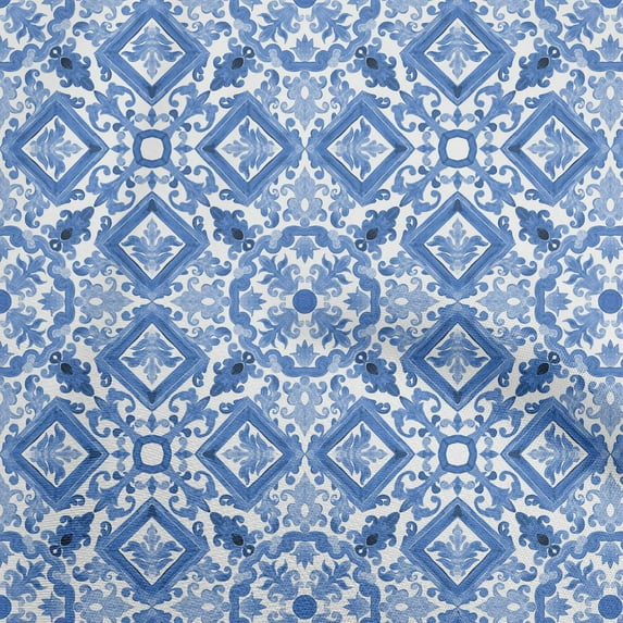 oneOone Polyester Spandex Medium Blue Fabric Block Sewing Material Print Fabric By The Yard 56 Inch Wide-NO