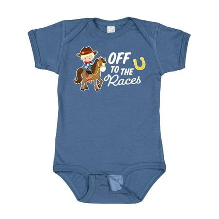 

Inktastic Off to the Races with Cowboy on Horse Gift Baby Boy Bodysuit