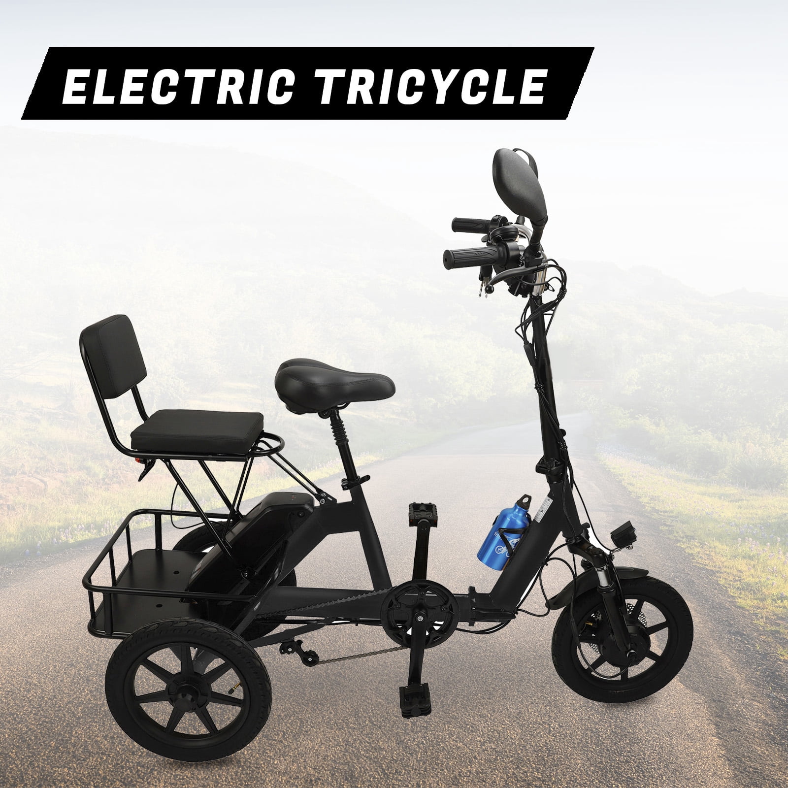 Three Wheel Electric Trike for Adults 3 Wheel Motorized Folding Tricycle E-Bike
