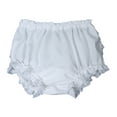 thumbnail image 4 of Baby Girls White Elastic Bloomer Diaper Cover with Embroidered Eyelet Edging, 4 of 4