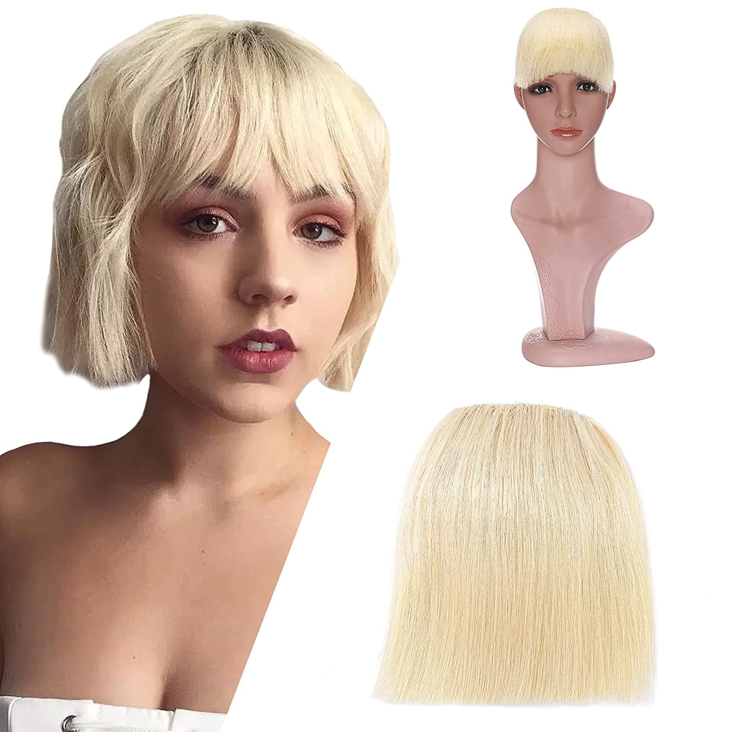 Clip In Bangs Hair Extensions Human Hair Bangs Clip On Bangs Thick Hair Bangs Front Bangs Hairpieces Fringe Real Hair Bangs With Temple Hair Clip Top Hairpiece For Women 25g #60 Platinum Clip In Bangs Hair Extensions Human Hair Bangs Clip On Bangs Thick Hair Bangs Front Bangs Hairpieces Fringe Real Hair Bangs With Temple Hair Clip Top Hairpiece For Women 25g #60 Platinum