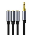 thumbnail image 2 of Kearding Cable divisor Jack de 3,5mm macho/hembra a 3 hembra/macho adaptador de Audio conector de transmisión de auriculares para Notebook Cables de audio/vídeo Hembra a 3 Macho, 2 of 6