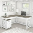 thumbnail image 7 of Key West L Desk with Mobile File Cabinet in White and Gray - Engineered Wood, 7 of 7