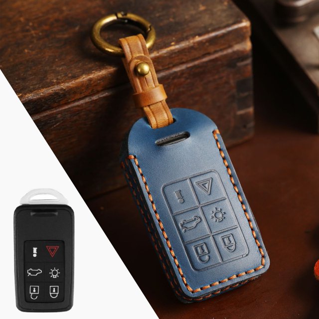 Car Key Fob Cover Case Protector For Volvo XC60 Car Key Case Fob Cover Crazy Horse Leather Handmade