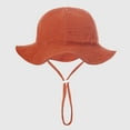 thumbnail image 4 of Lovskoo Infant Bucket Hat Wide Brim Baby Summer Sun Protection Floppy Fashion Solid Color Sun-hat Outdoor Cute Sunscreen Red 3-12 Months, 4 of 5
