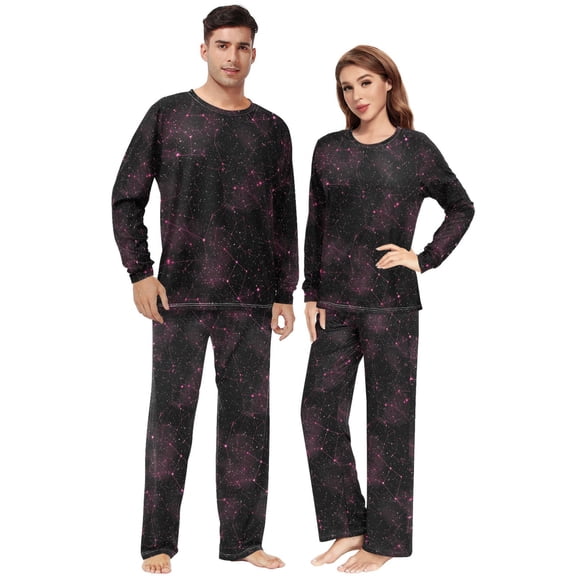 Matching Pajamas for Couples 12 Constellations His and Hers Pajamas Sets Soft Long Sleeve Sleepwea