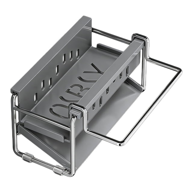 COM1950s Stainless Steel Kitchen Sink Rack, Countertop Dish Drying Organizer, Space Saving Utensil Holder for Sponges & Soap, Small Portable Drying Rack for Sink