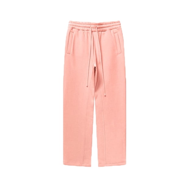 Pantalones largos para hombre, color liso, casuales, de pierna recta, pantalones largos para hombre
