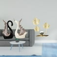 thumbnail image 2 of Figuras de cisne, escultura de cerámica, estatua de hoja, adorno de estantería, decoración moderna para el hogar, coleccionables para aniversario, cum, 2 of 8