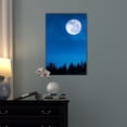 thumbnail image 2 of wall26 - Canvas Wall Art - Black Forest in The Night with The Full Moon in The Sky - Gallery Wrap Modern Home Art | Ready to Hang - 16x24 inches, 2 of 3
