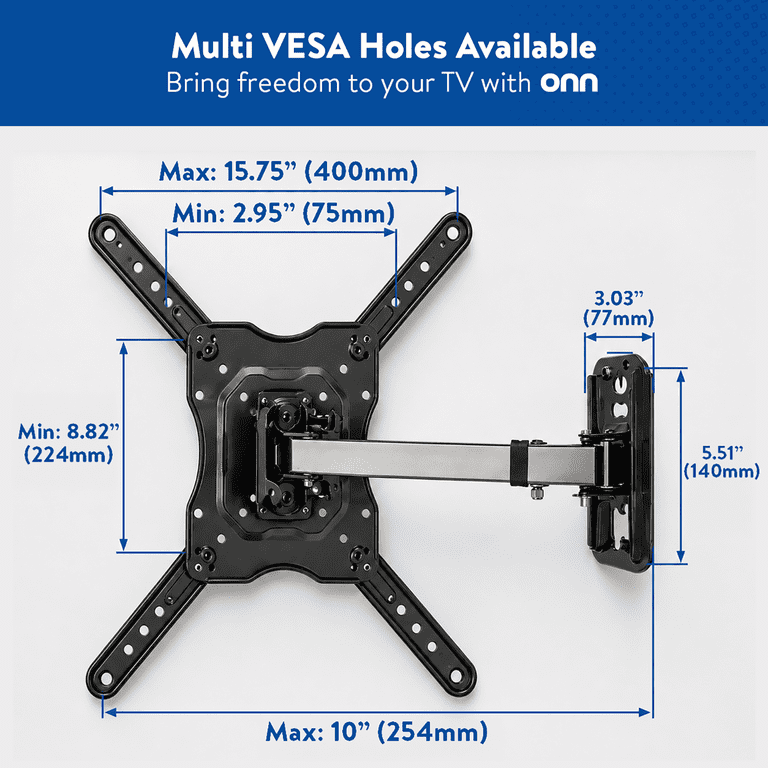 onn Swivel Tilt TV Wall Mount for 32" to 70" TVs photo 8