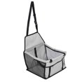 thumbnail image 1 of Asiento de coche para mascotas, impermeable, transpirable, evita resbalones, correas ajustables, cesta de coche para perros con correa de seguridad para cachorros y gatos, color gris, 1 of 9