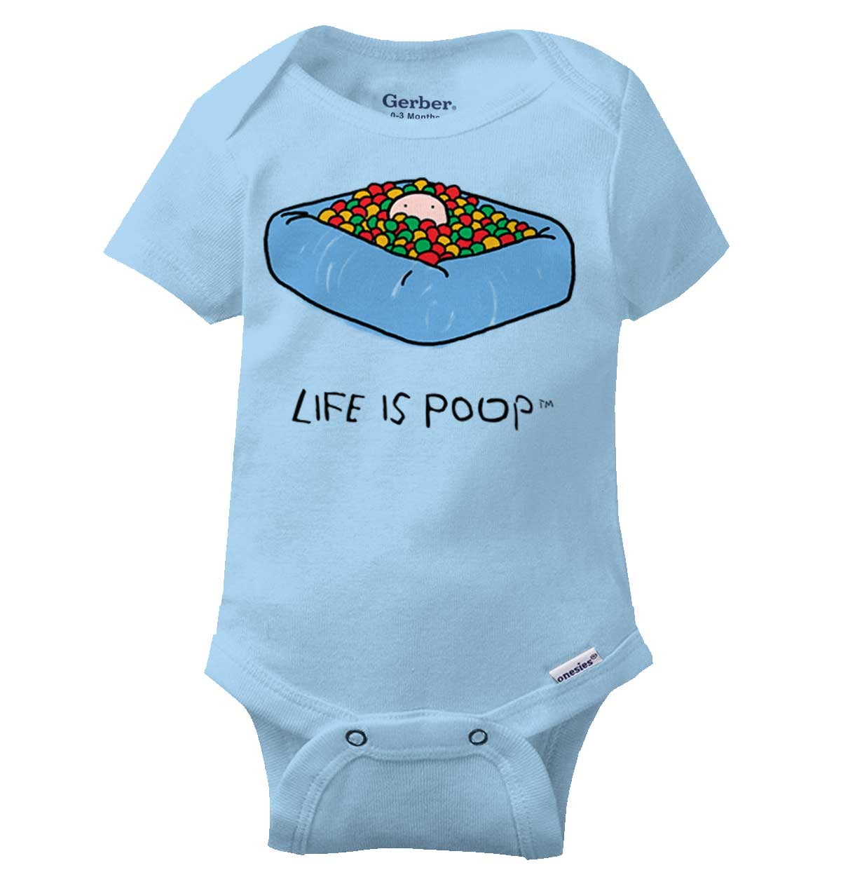 Life Is Poop Gerber Onesie Cute Funny Ball Pit Novelty Gift Baby