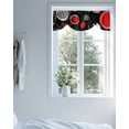 thumbnail image 4 of Abstract Red Tie Up Valances Curtain, Adjustable Kitchen Black Grey Circle Modern Geometric Art Valances for Windows Decor, Rod Pocket Short Curtains Set for Bedroom/Bathroom, 60"x18", 4 of 8