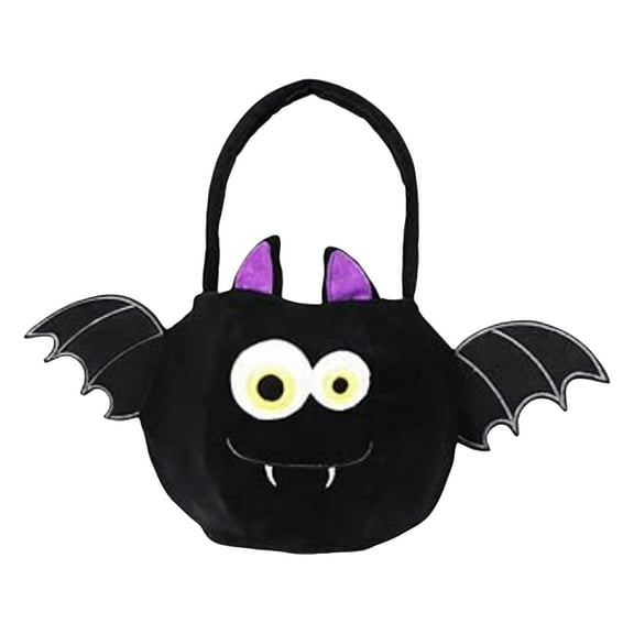 Candy Bag Super Plush Tote Bag Enchanting Bat Design With Playful Eyes And Fangs Perfect For Kids Parties And Gift Giving