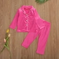 thumbnail image 2 of Ensemble de Pyjamas en Satin pour Bébé Enfant, Manches Courtes, Manches Longues, Chemise de Nuit 2 Pcs, 2 of 6
