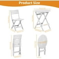 thumbnail image 2 of Plastic Folding Bistro Set, 3 Piece Patio Bistro Set, Portable Indoor Outdoor Table and Chairs with Backrest, Foldable Patio Furniture Set for Balcony, Porch, Backyard, Garden,Poolside (White), 2 of 8