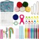 thumbnail image 5 of Juego de ganchos de ganchillo ergonómicos, 59 Uds., Kit de agujas de tejer de hilo de 5 rollos para principiantes, 5 of 5