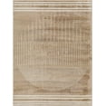 thumbnail image 3 of BoutiqueRugs Yoad Modern Abstract Geometric Brown Runner Rug - Minimalist Contemporary Brown and Beige Striped Carpet for Hallway, Kids Room - Tan, Cream, Brown - 2'7" x 7'3" (2x8), 3 of 10