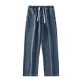 thumbnail image 3 of Mfakffe Baggy Jeans for Men Wide Leg Drawstring Elastic Waist Denim Pants Hip Hop Streetwear Casual Summer Jeans with Pockets, 3 of 5