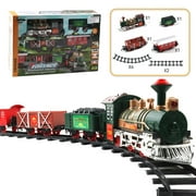KZLO Train Set Toy, with Smoke, Lights, Sounds, Railway, Battery Powered, Birthday Gift for Boys & Girls