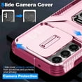 thumbnail image 4 of For Samsung Galaxy A14 5G Slim Fit Shockproof Hybrid with Slide Camera Cover & Rotated Ring Kickstand, [Military-Grade] Phone Case For Samsung Galaxy A14 5G 6.6",Pink,For Galaxy A14 5G, 4 of 8
