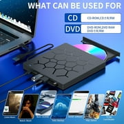 External CD/DVD Drive for Laptop, DVD Player for Laptop, 8 in 1 USB 3.0 Ultra-Slim Portable, CD Burner External Disk Drive Optical Compatible with Laptop Desktop Mac,Windows 11/10/8/7 Linux