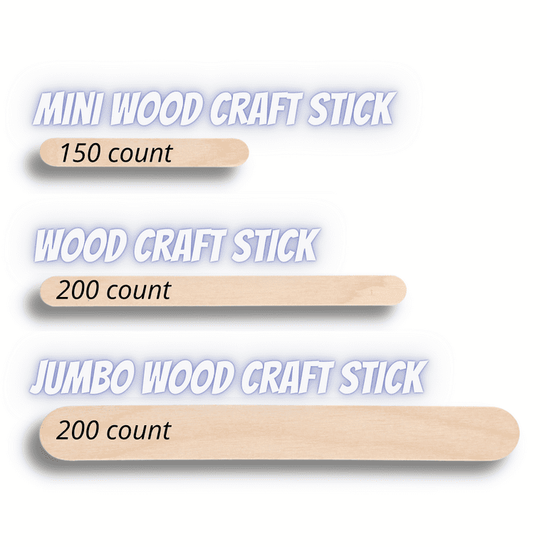 Comfy Package 4.5” Colored Popsicle Stick Set Wooden Sticks for Crafts,  Assorted 200-Pack 