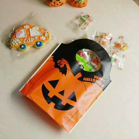 

Pumpkin Head Tote Bag Food Grade Plastic Supermarket Shopping Vest/Packing/Food/Candy/Treat Bags Mini Bags For Candy 7.68*5.91In，1.97In（Bottom）