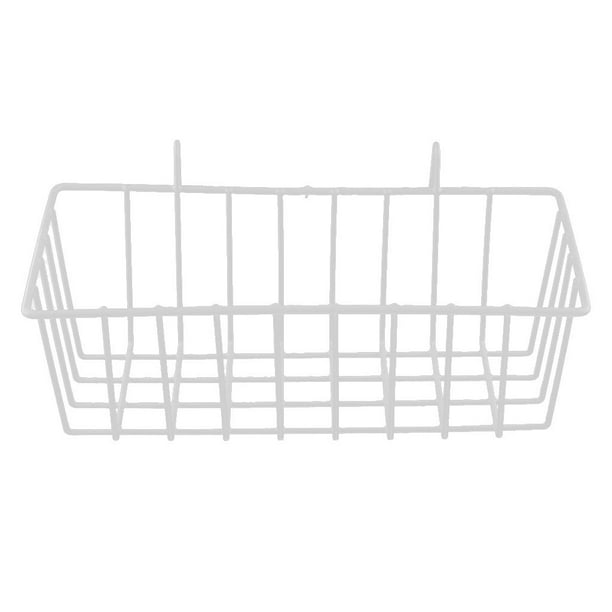 Cesta de pared colgante, cesta de metal, cesta de alambre, cesta utilitaria, cesta colgante, Blanco