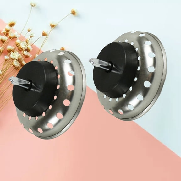 LEORX 2Set Kitchen Sink Strainer Stainless Steel Silver Flat Head Kitchen Use