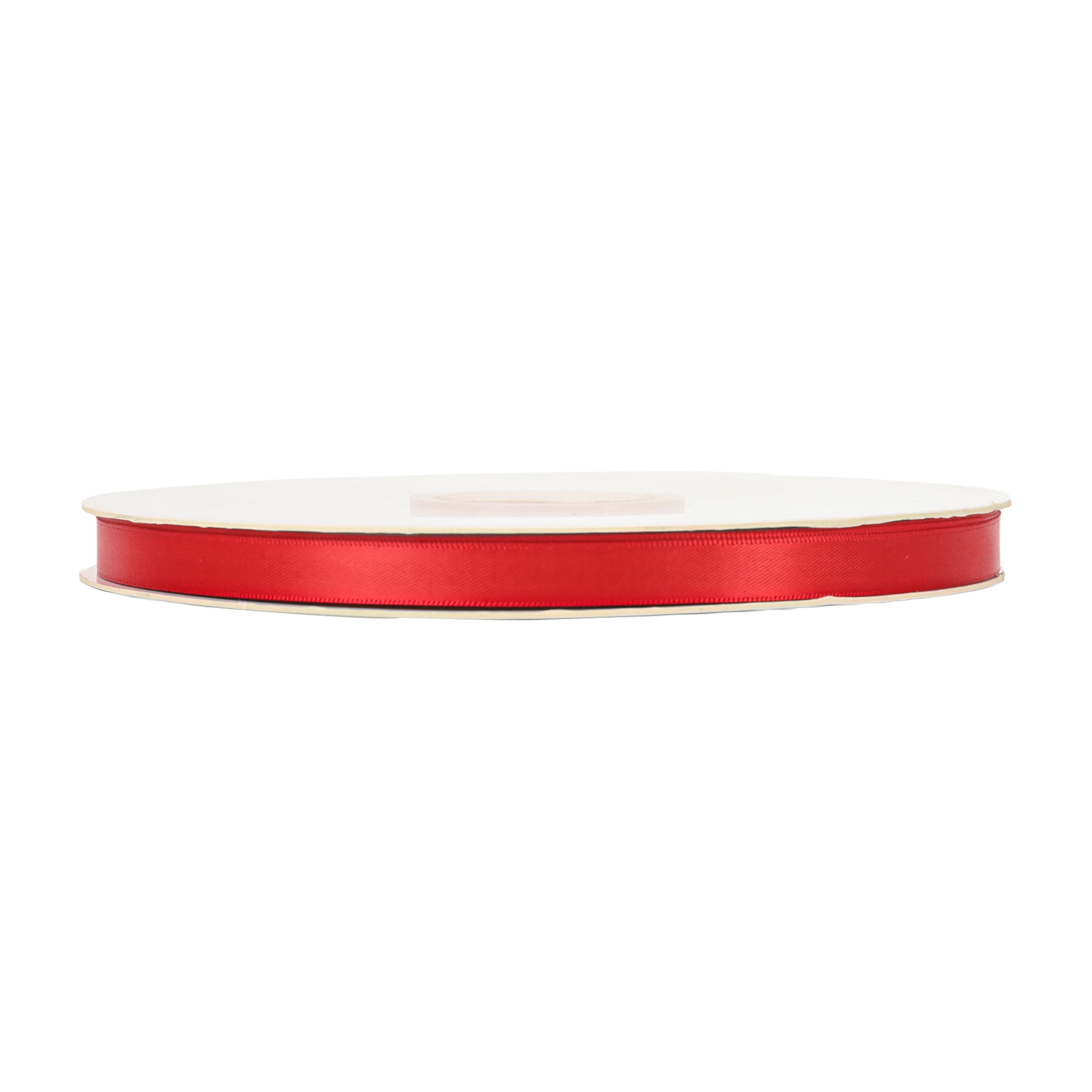 LaRibbons 3/8" Red Single Face Satin Ribbon, 100 Yard