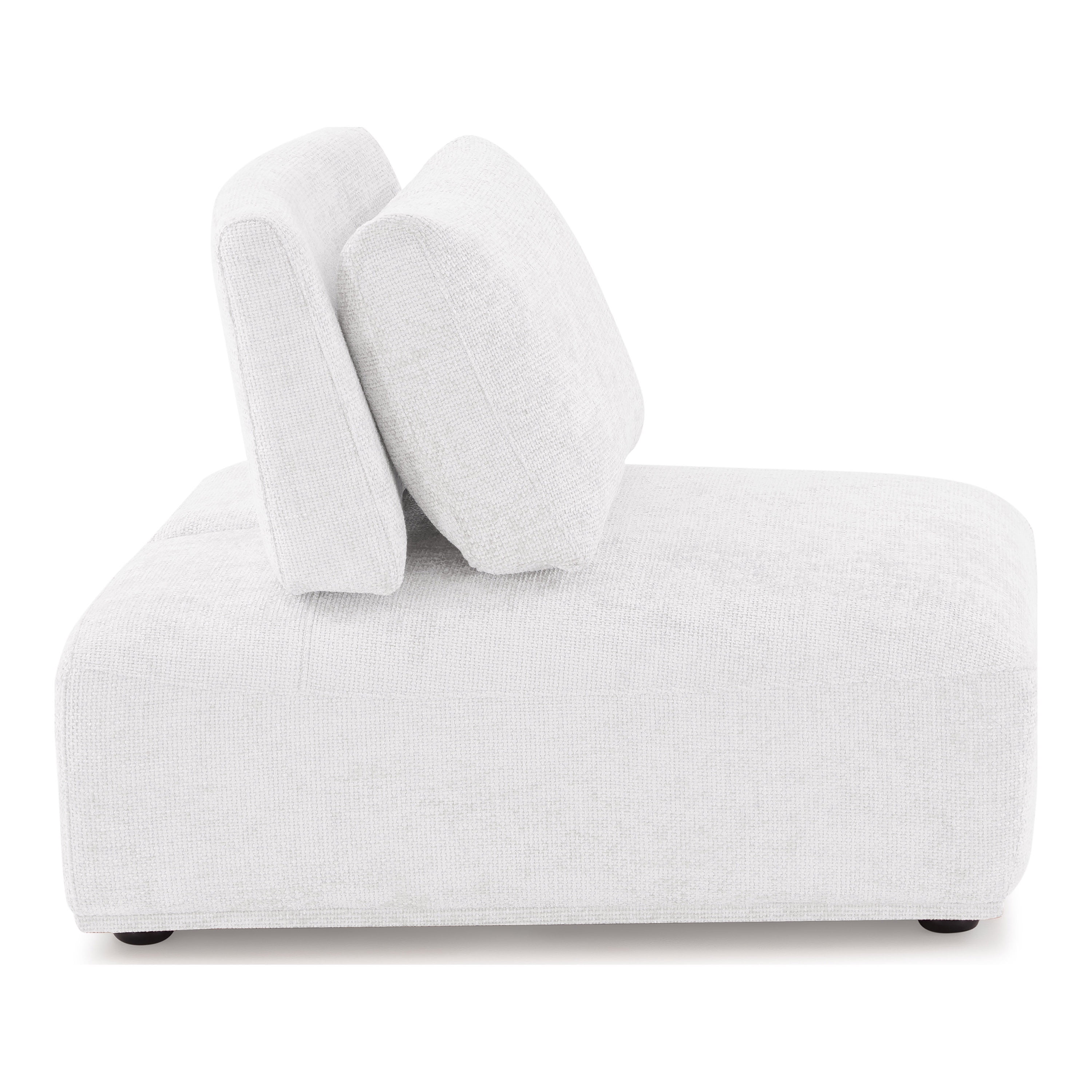 Furniture of America Tatiana Modern Fabric Modular Curved Armless Indoor Chair with Adjustable Backrest, White