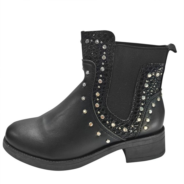 NECHOLOGY Botas Mujer Adulto Femenino Zapatos Botines para mujer Botas de mujer de tacón cuadrado Botas de tacón grueso hasta el muslo de cuero Zapatos Botines (Black, 7)