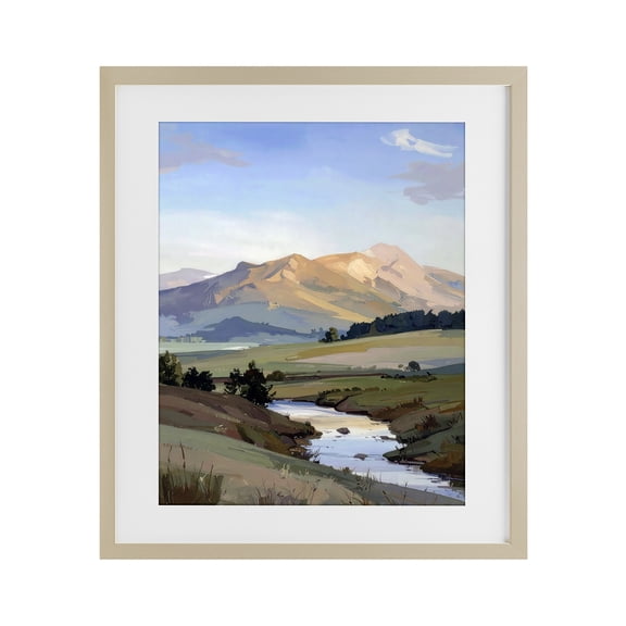 Stupell Industries Contemporary Across The Valley River Birch Framed Print Under Glass, 17 x 21, by Alonza Saunders