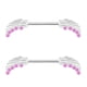 thumbnail image 1 of 1 Par de Pezón de Acero Inoxidable y de Imitación , Joyería de Piercing de Cuerpo, Calibre 16 Rosado Zulema Anillo de pezón de acero inoxidable, 1 of 5