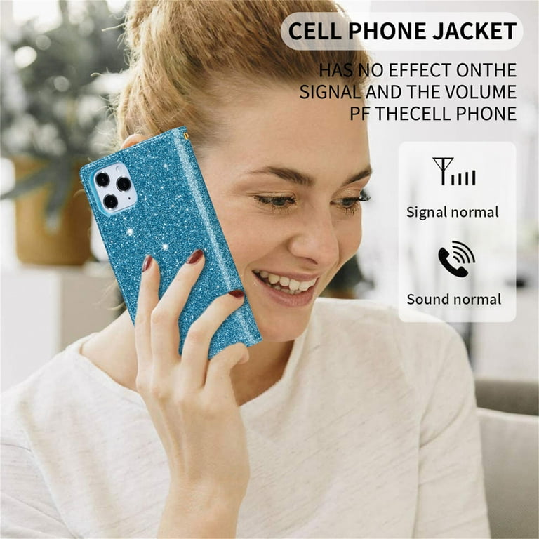 BLOTECH Brillantini Portafoglio Case for iPhone 12 Mini Bling Glitter