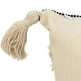 thumbnail image 5 of Northlight 17" Beige and Black Striped Square Throw Pillow with Tassels, 5 of 6