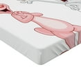thumbnail image 2 of Ambesonne Cartoon Fitted Sheet, Rabbits Wedding, Twin XL Size, Pale Pink and Grey, 2 of 3