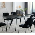 thumbnail image 2 of Kithkasa 71"W x 31"D Rectangle Extentable Dining Kitchen Table,Metal Legged,6 Persons,Faux Marble Black, 2 of 7