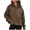 Brown, variant on Viikei Zip Up Hoodies for Women Sweatshirt for Women Women Casual Loose Hooded Long Sleeve Zipper Solid Cardigan Blouse Hoodies Sweatshirt Tops with Pocket