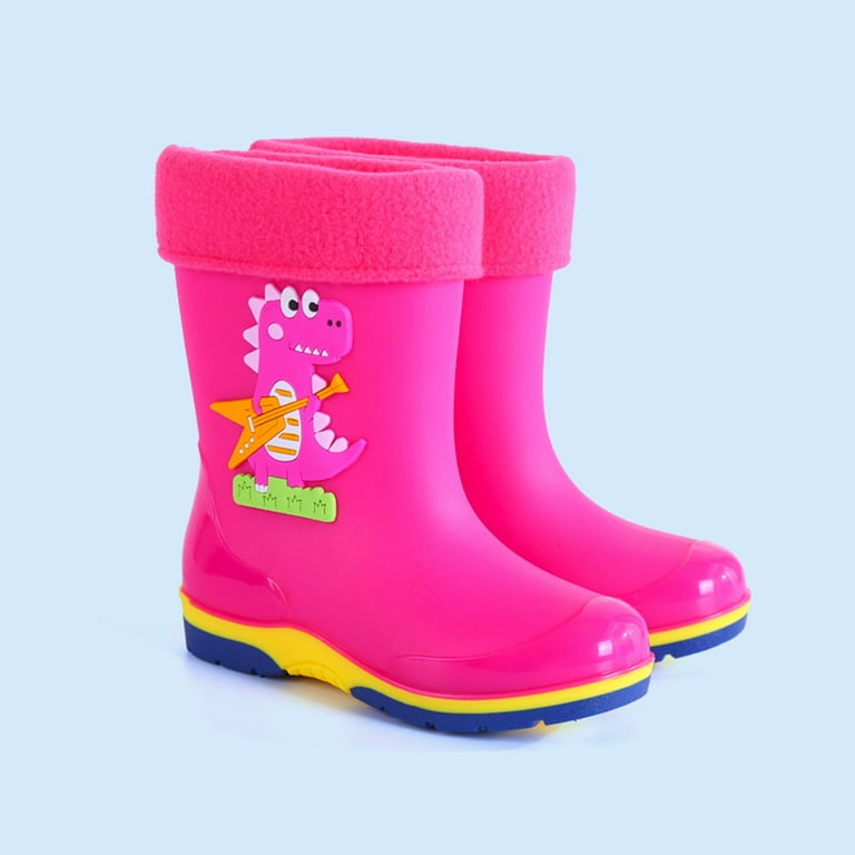 Hpapadks Rain Boots For Boys Cute Dinosaur Cartoon Waterproof Non