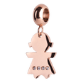thumbnail image 1 of Charm para Pulsera LuckyLy, Dije de Niña, Acero Inoxidable y Zirconia Cúbica, Modelo Abby rosa UNITALLA, 1 of 8