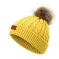 thumbnail image 1 of Mode Bébé Unisexe Automne Hiver Tricoté Bonnet Pompon Bonnet Chaud Épaissir Chapeaux, 1 of 10